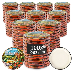 100x zakrętka wieczko WITRAŻ fi 82 mm na słoiki, słoje