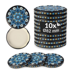 10x zakrętka wieczko CERAMIKA CZARNO NIEBIESKA fi 82 mm na słoiki, słoje