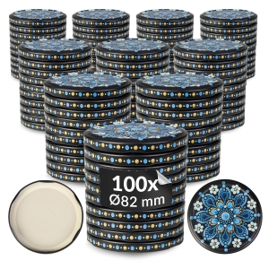 100x zakrętka wieczko CERAMIKA CZARNO NIEBIESKA fi 82 mm na słoiki, słoje 