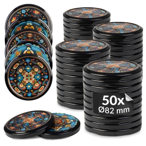 50x zakrętka wieczko CERAMIKA POMARAŃCZOWA MIX fi 82 mm na słoiki, słoje