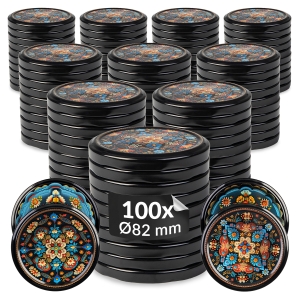 100x zakrętka wieczko CERAMIKA POMARAŃCZOWA MIX fi 82 mm na słoiki, słoje