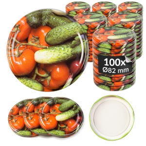 100x zakrętka wieczko ogórki fi 82 mm na słoiki, słoje