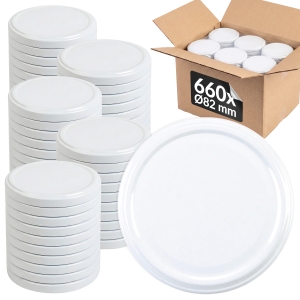 660x zakrętka wieczko fi 82 mm BIAŁA do słoików, na słoiki, słoje – karton