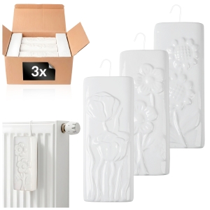 3x Ceramiczny nawilżacz powietrza na kaloryfer, grzejnik - Łąka biała