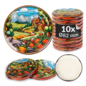 10x zakrętka wieczko WITRAŻ fi 82 mm na słoiki, słoje