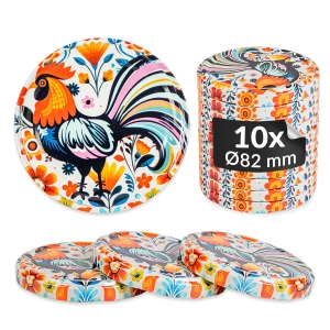 10x zakrętka wieczko Folk fi 82 mm na słoiki, słoje