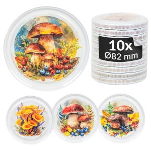 10x zakrętka wieczko GRZYBY fi 82 mm na słoiki, słoje