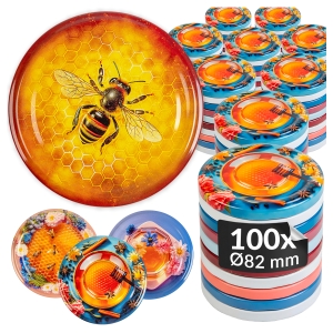 100x zakrętka wieczko Honey fi 82 mm na słoiki, słoje