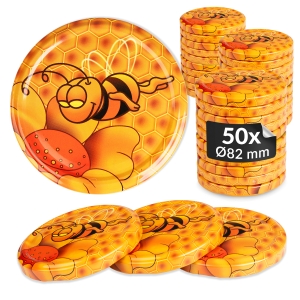 50x zakrętka wieczko miód Gucio fi 82 mm na słoiki, słoje