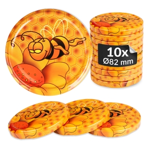 10x zakrętka wieczko miód Gucio fi 82 mm na słoiki, słoje