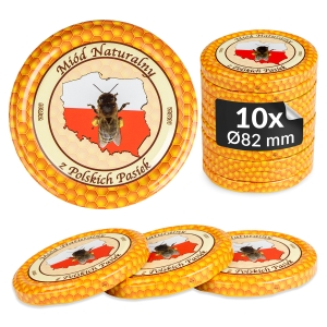 10x zakrętka wieczko miód naturalny fi 82 mm na słoiki, słoje