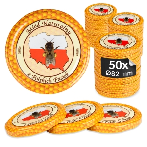 50x zakrętka wieczko miód naturalny fi 82 mm na słoiki, słoje