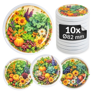 10x zakrętka wieczko OGRÓD MIX fi 82 mm na słoiki, słoje