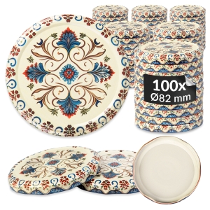 100x zakrętka wieczko CERAMIKA KREMOWA fi 82 mm na słoiki, słoje