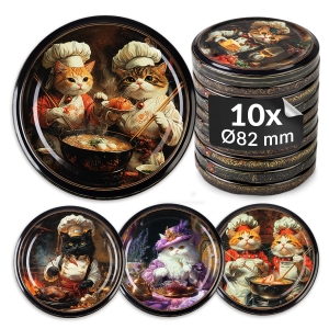 10x zakrętka wieczko KOTY MIX fi 82 mm na słoiki, słoje