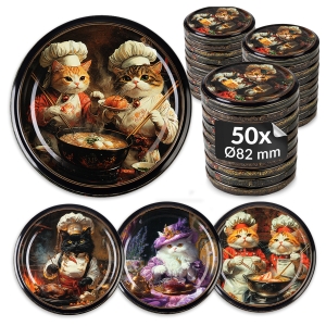 50x zakrętka wieczko KOTY MIX fi 82 mm na słoiki, słoje