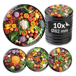 10x zakrętka wieczko WARZYWA MIX fi 82 mm na słoiki, słoje
