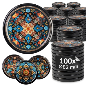 100x zakrętka wieczko CERAMIKA POMARAŃCZOWA MIX fi 82 mm na słoiki, słoje
