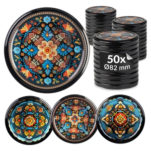 50x zakrętka wieczko CERAMIKA POMARAŃCZOWA MIX fi 82 mm na słoiki, słoje