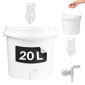 Pojemnik fermentacyjny 20l do fermentacji wina, nalewek, soku z rurką fermentacyjną + kranik