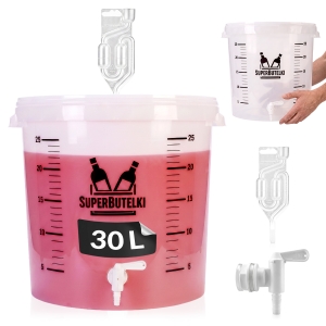 Pojemnik fermentacyjny - 30L - z rurką fermentacyjną + kranik