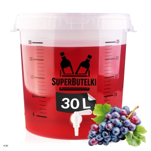 Pojemnik fermentacyjny TRANSPARENTNY 30 L + kranik