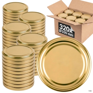 320x zakrętki wieczka fi 100 mm ZŁOTA do słoików, słoika, słojów