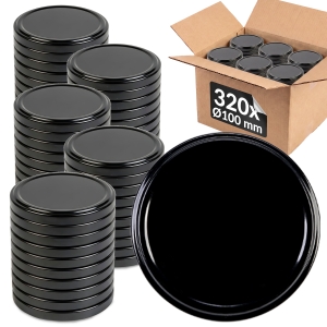320x zakrętki wieczka fi 100 mm CZARNE do słoików, słoika, słojów
