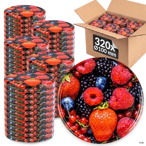 320x zakrętki wieczka fi 100 mm OWOCE do słoików, słoika, słojów