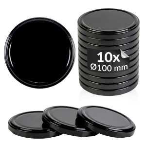 10x zakrętki wieczka fi 100 mm CZARNE do słoików, słoika, słojów