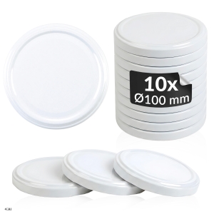 10x zakrętki wieczka fi 100 mm BIAŁA do słoików, słoika, słojów