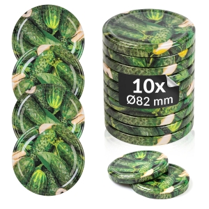 10x zakrętka wieczko ogórki fi 82 mm na słoiki, słoje