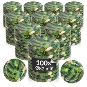 100x zakrętka wieczko ogórki fi 82 mm na słoiki, słoje