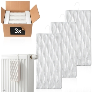 3x Ceramiczny nawilżacz powietrza na kaloryfer, grzejnik - biały fala
