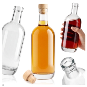 Szklana butelka GIN 750 ml na rum, nalewki, wino, likier
