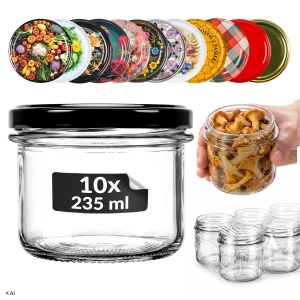 Zestaw 10 sztuk - słoik 235 ml na przyprawy dżem konfitury miód + GRATIS