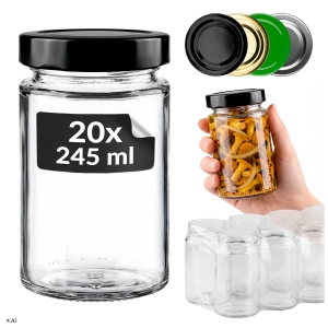 20x słoik szklany 245 ml na przetwory, dżem, konfitury, miód