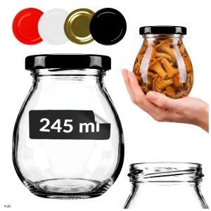 Słoik szklany MAYO 245 ml na przyprawy, dżem, konfitury, miód + GRATIS