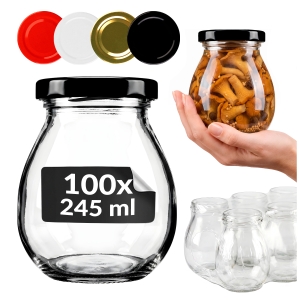 100x słoik szklany Mayo 245ml na przetwory, dżem, konfitury, miód
