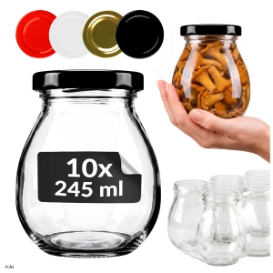 10x słoik szklany Mayo 245ml na przetwory, dżem, konfitury, miód + GRATIS