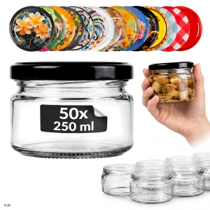 50x słoik szklany 250ml na przetwory, dżem, konfitury, miód