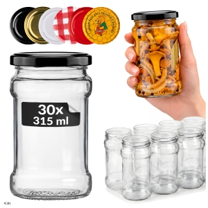 30x słoik szklany 320ml na miód, przetwory, dżemy, grzyby + GRATIS