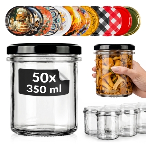 Zestaw 50 sztuk - słoik szklany 350 ml na przyprawy dżem konfitury miód