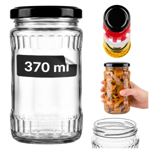 Słoik szklany 370 ml na przetwory, dżemy, sosy, sałatki + GRATIS