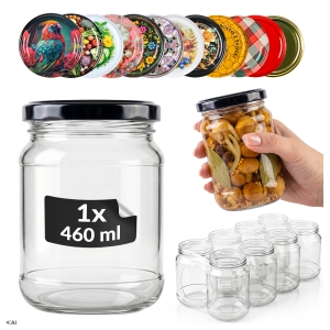 Słoik szklany 460 ml na przetwory, ogórki, dżem, miód + GRATIS