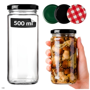 Słoik Wysoki 500 ml na przetwory, szparagi, oliwki, przyprawy, zioła