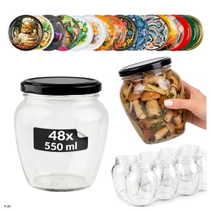 48x słoik szklany 550ml Amfora na przetwory, grzyby, dżemy, miód