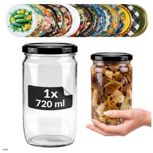 Słoik szklany 720 ml FRANKO na przetwory, dżemy, ogórki, miód, grzyby + GRATIS!