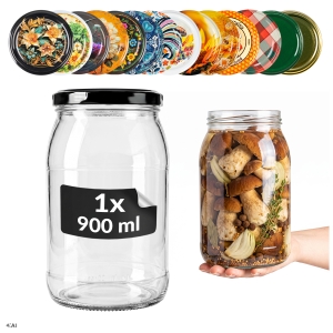 Słoik szklany 900 ml na przetwory, miód, ogórki, sałatki, dżem, nalewki