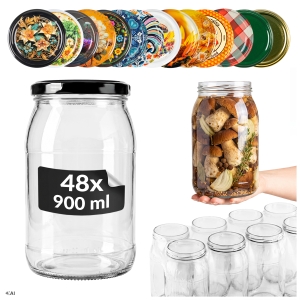 48x słoik szklany 900 ml na przetwory, miód, ogórki, kapustę, dżem, powidła